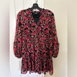 Floral tiered trapeze dress New brand but without tags from Express.  Size XXS